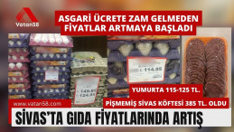 Sivas’ta Gıda Fiyatlarında Artış. Asgari Ücrete zam gelmeden fiyatlar artmaya başladı