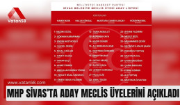 MHP Sivas İl Genel Meclis ve Belediye Meclis Üyesi Aday Listesini Açıkladı